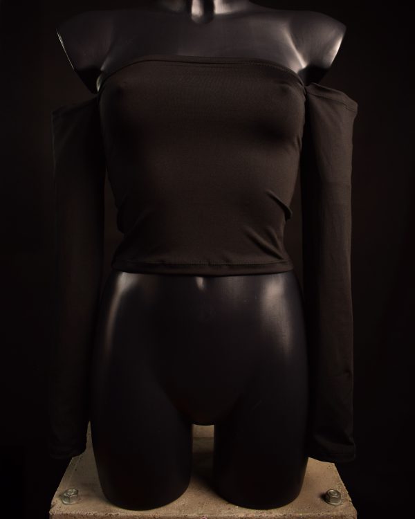 Top Emme: Laced Front Long Sleeve Crop Top