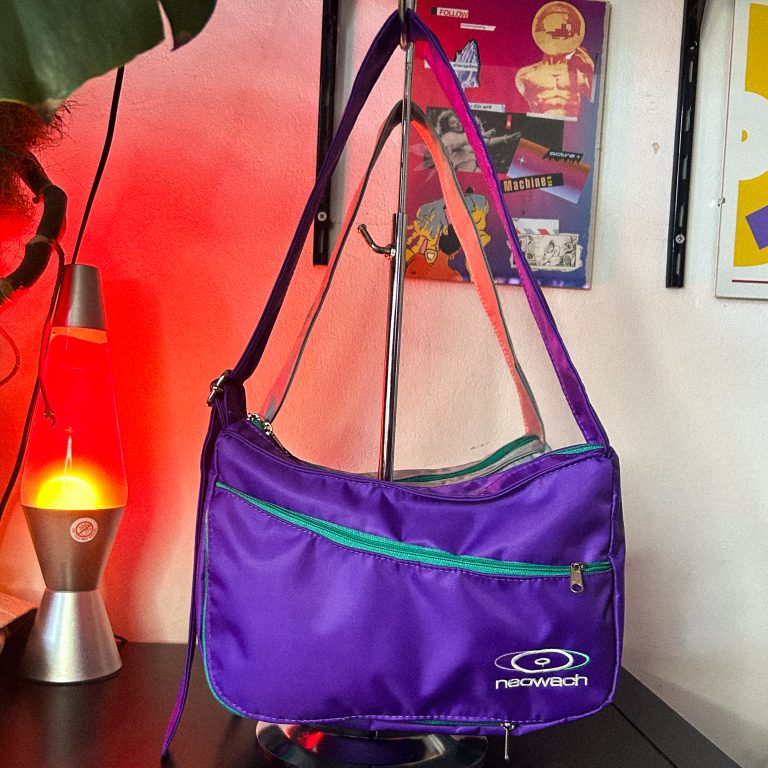 Neowach mini bags ravewear purple vintage queer front