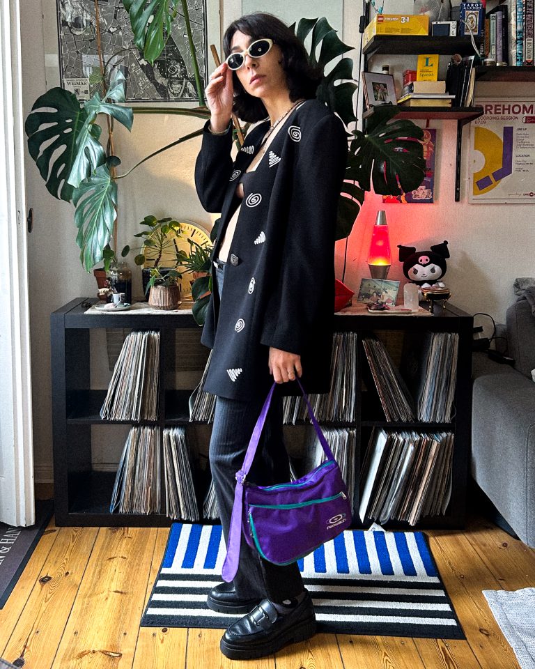 Neowach mini bags ravewear purplevintage queer outfit