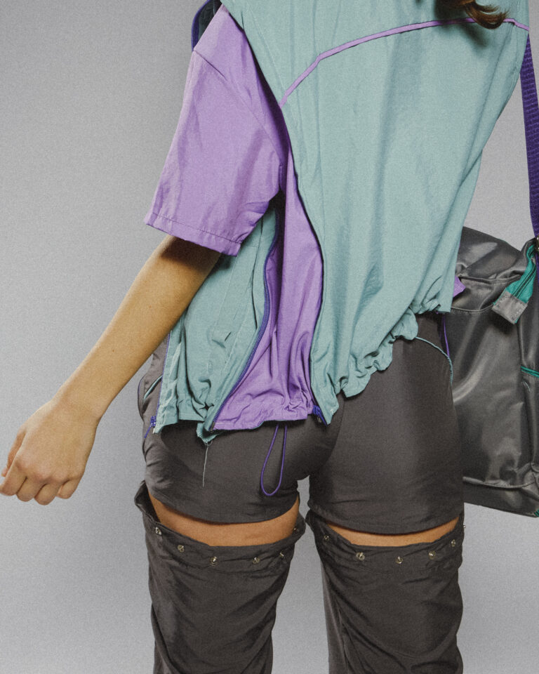 Covertible Trousers- shorts grey front unisex neowach