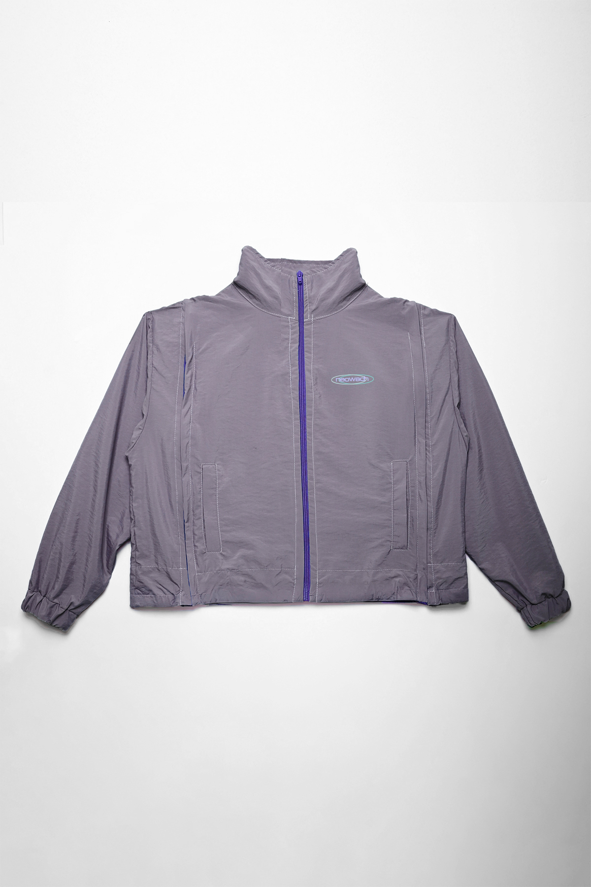Covertible Jacket - short/long sleeves grey front unisex neowach